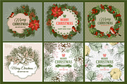 Christmas vintage cards set