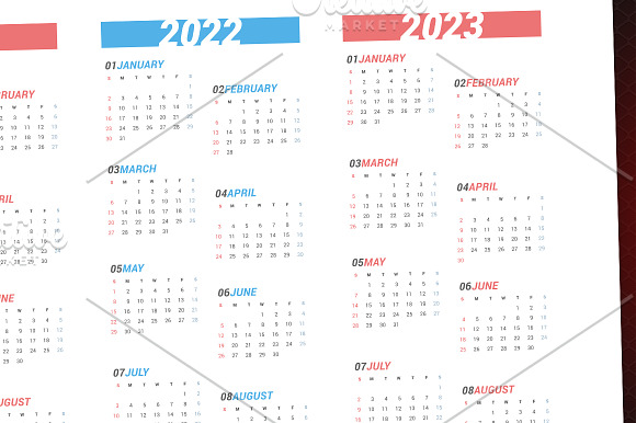 Calendar for next 4 years 2020-2023 in Stationery Templates - product preview 5