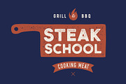 Meat logo. Logo for Cooking school
