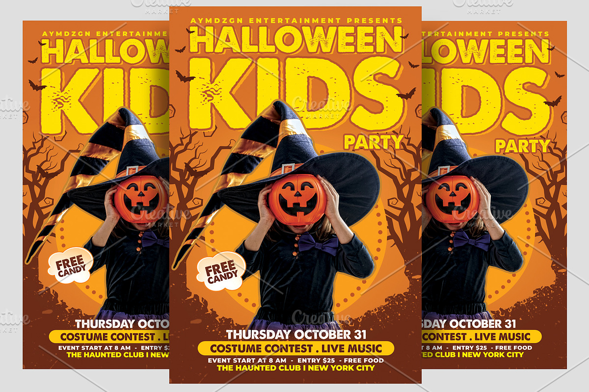 Halloween Kids Party Flyer in Flyer Templates - product preview 8