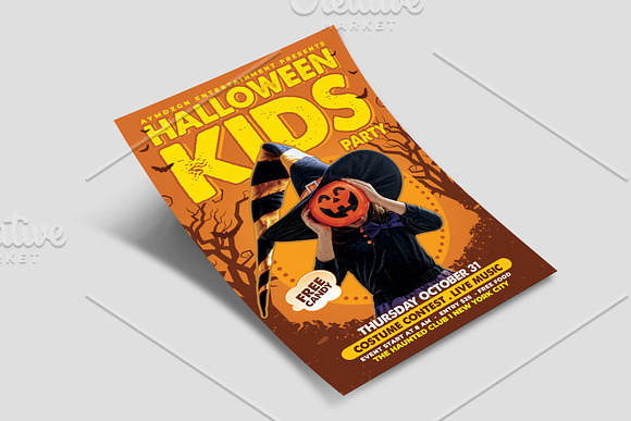 Halloween Kids Party Flyer in Flyer Templates - product preview 1