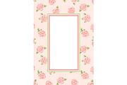 Background or card with pink roses.