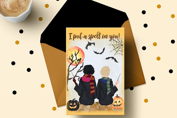 Halloween Girls Clipart in Illustrations - product preview 6