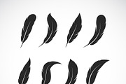Vector group of black feather.