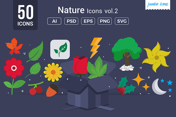 Flat Vector Icons Nature Pack V2