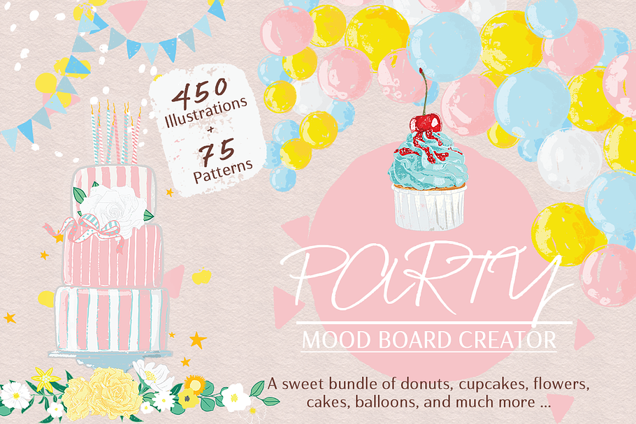 Party Mood Board Creator in Illustrations - product preview 8