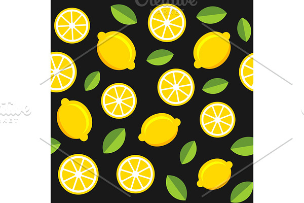 Lemon Fruits Seamless Pattern on