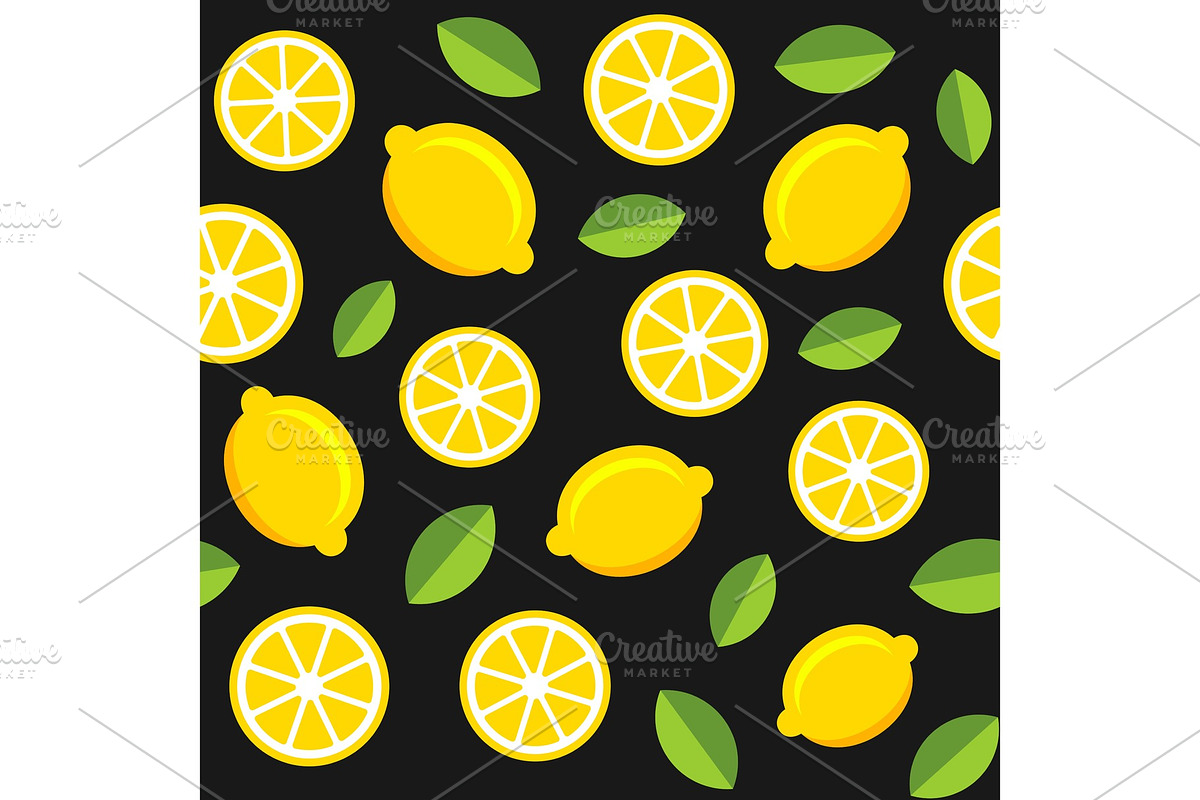 Lemon Fruits Seamless Pattern on in Illustrations - product preview 8