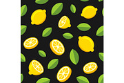 Lemon Fruits Seamless Pattern on