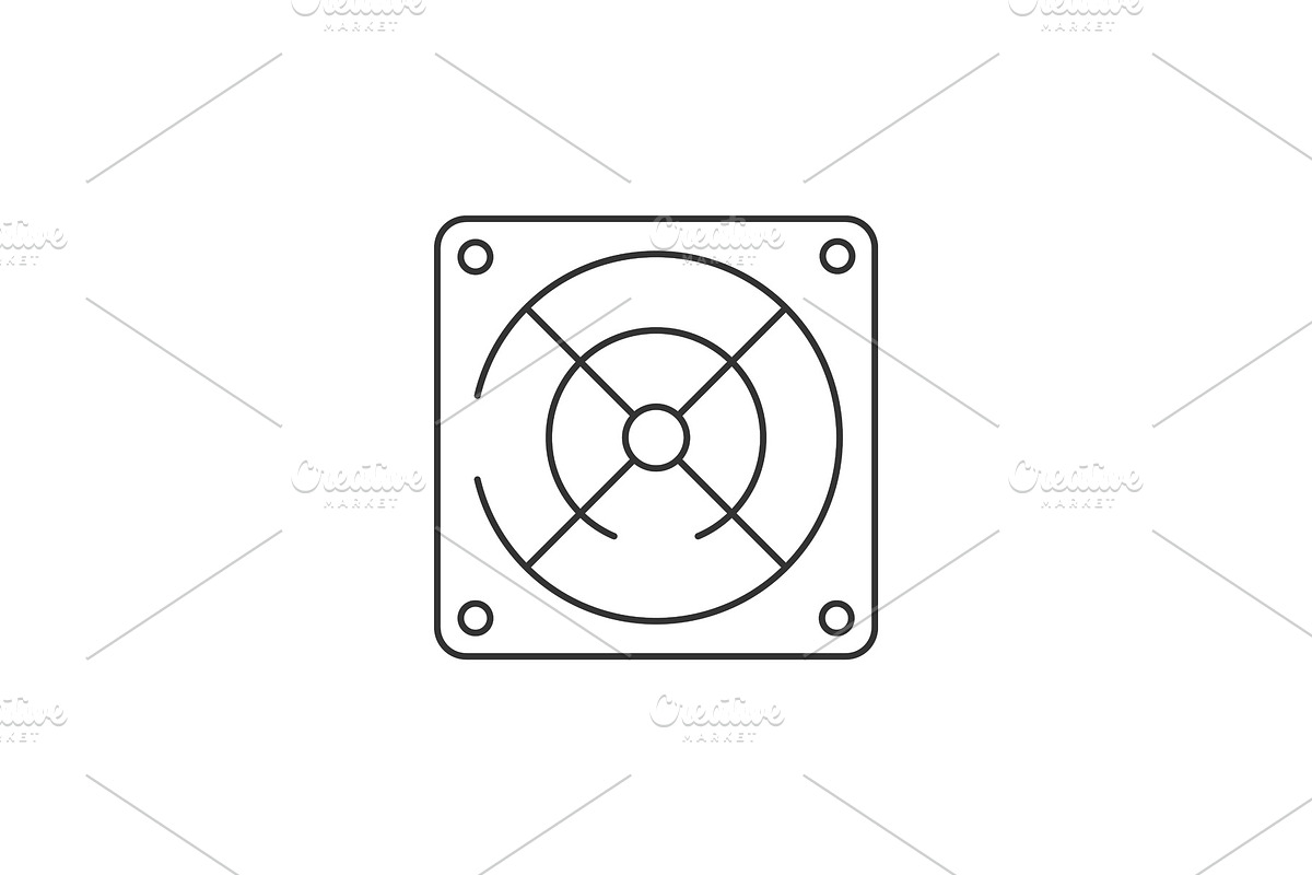 Power supply linear icon on white in Illustrations - product preview 8