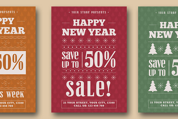 New Year Sale Flyer in Flyer Templates - product preview 3