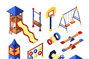 Playground constructions icons set
