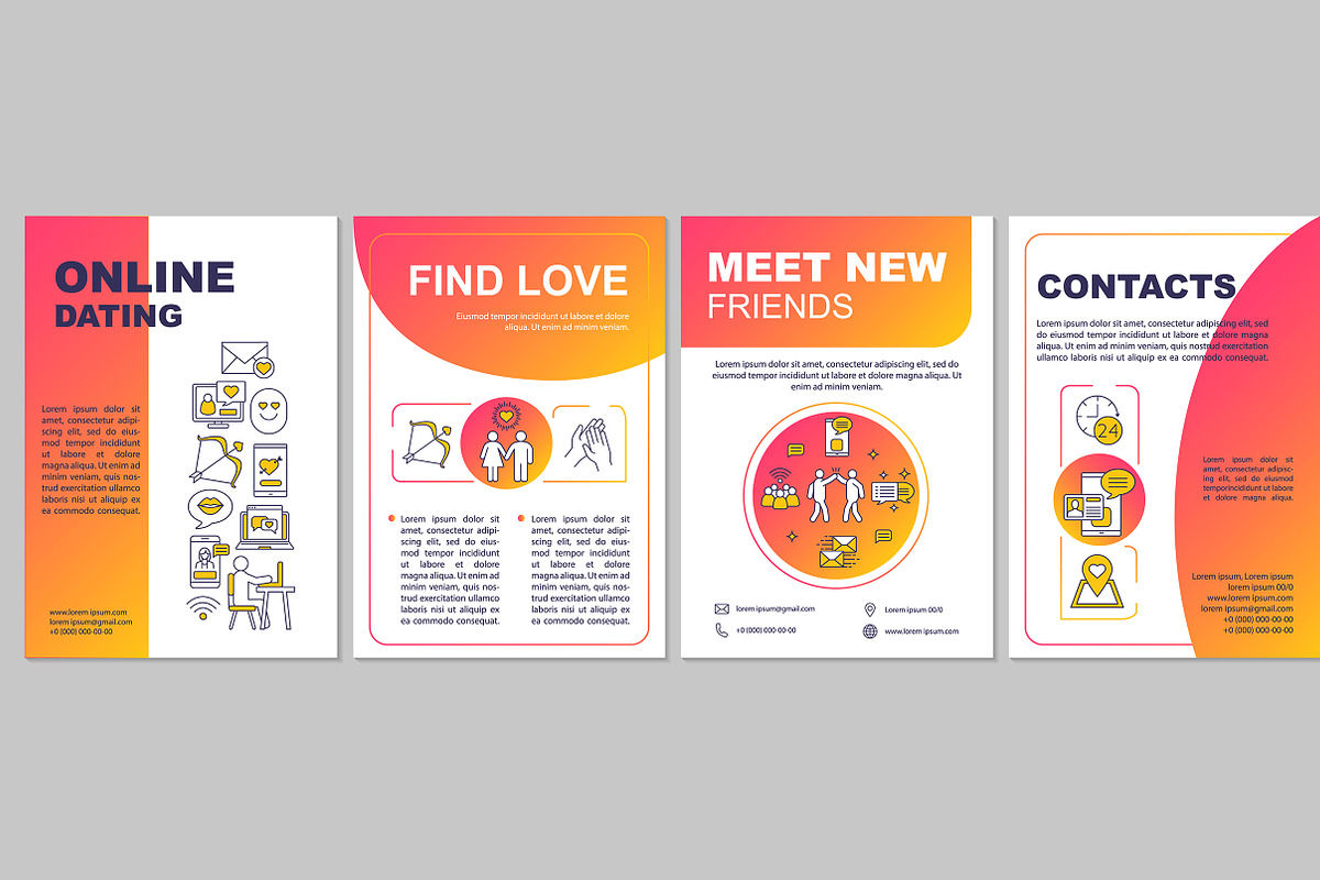 Online dating app brochure template in Brochure Templates - product preview 8
