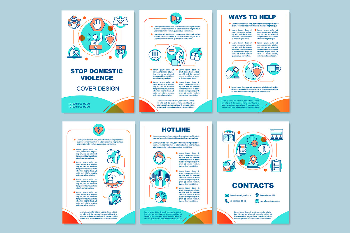 Stop domestic violence brochure in Brochure Templates - product preview 8