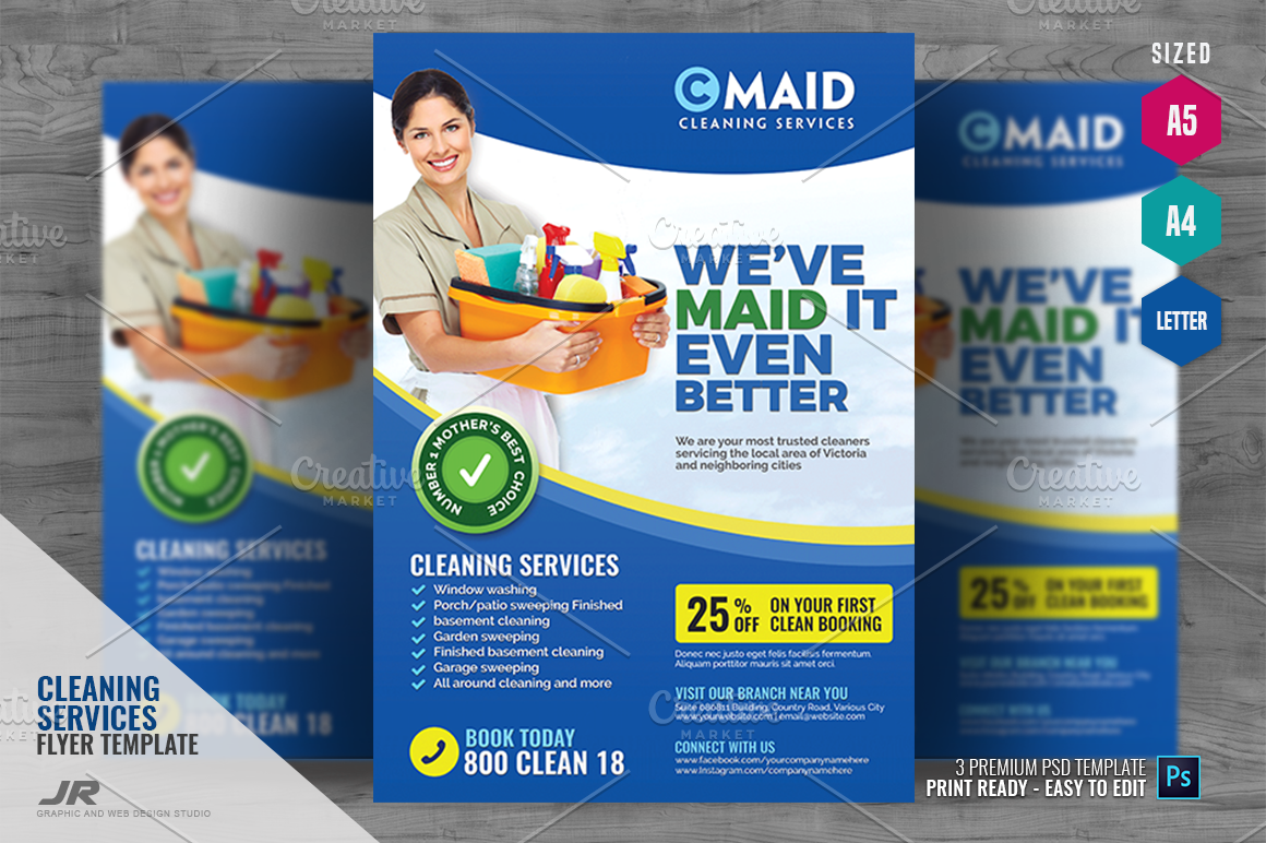 Commercial Cleaning Services Flyer  Creative Daddy Regarding Commercial Cleaning Brochure Templates