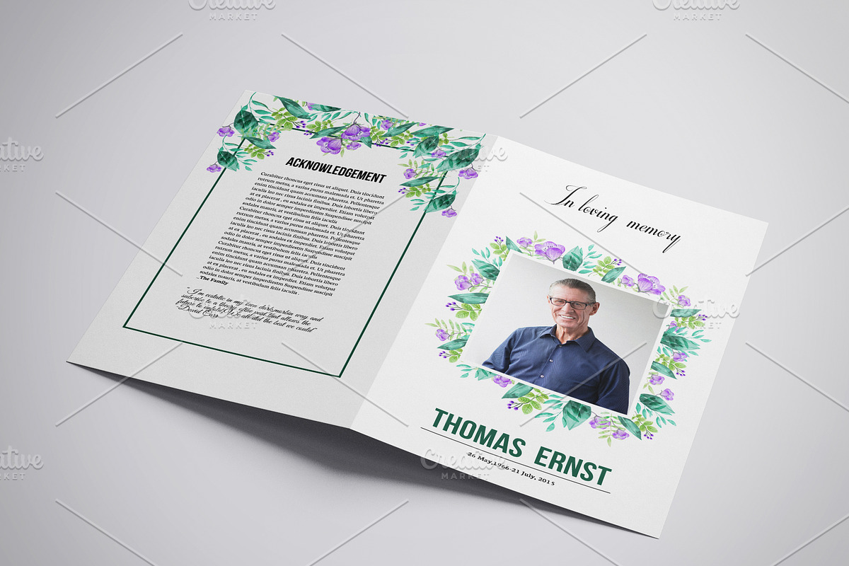Funeral Program Template - V925 in Brochure Templates - product preview 8