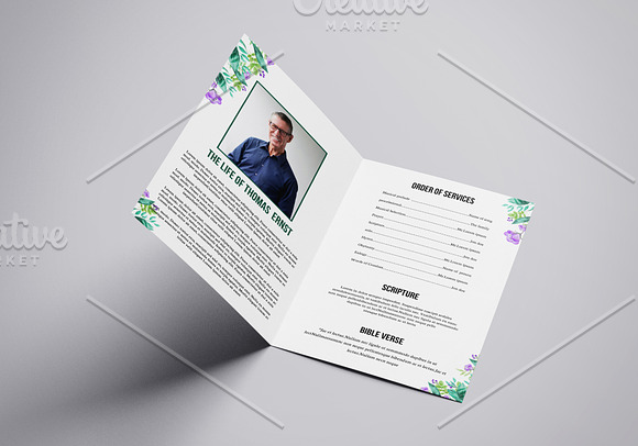 Funeral Program Template - V925 in Brochure Templates - product preview 1