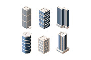 High rise modern buildings isometric