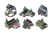 Private country houses isometric