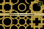 Gold Sequins Seamless Pattern Set