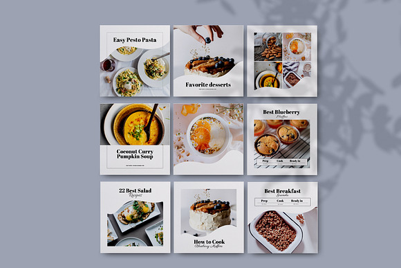 Food Blogger Instagram set CANVA in Instagram Templates - product preview 7