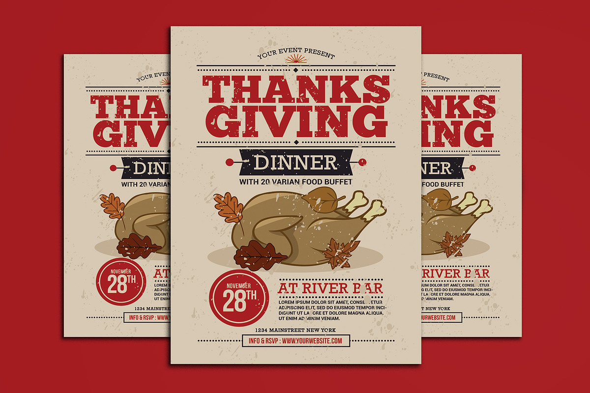 Thanksgiving Dinner Flyer in Flyer Templates - product preview 8