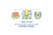 Happy marriage concept icon