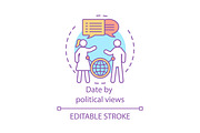 Date by political views concept icon