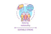 Date by nationality concept icon