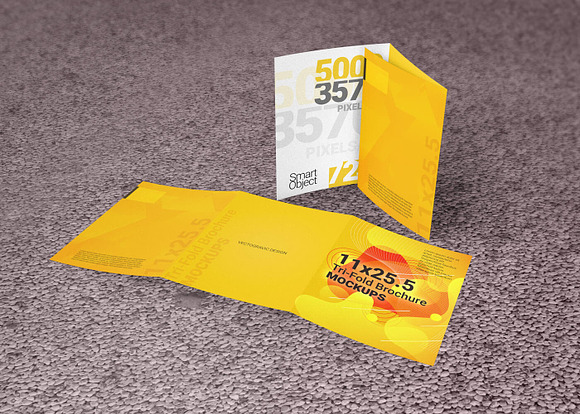 11×25.5 Tri-Fold Brochure Mockup in Print Mockups - product preview 5