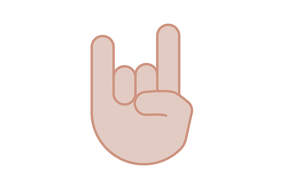 Rock on gesture color icon