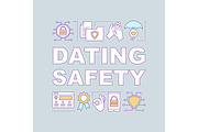 Dating safety word concepts banner