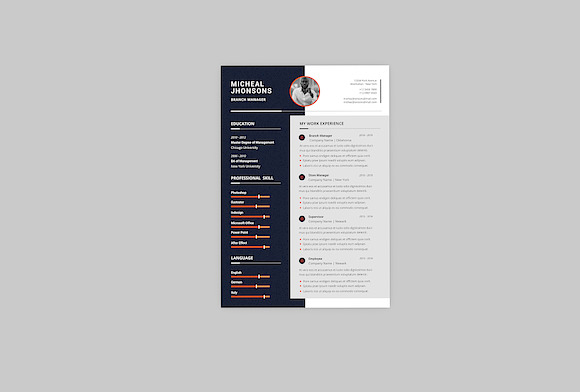 Branch Manager Resume Designer in Resume Templates - product preview 2