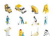 Professional cleaning isometric set