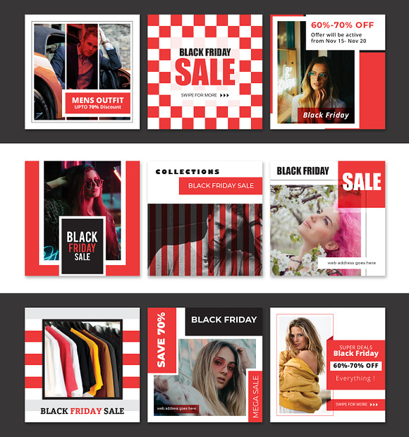 Black Friday Sale Social Media Pack in Instagram Templates - product preview 3