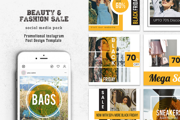 Black Friday Social Media Pack in Instagram Templates - product preview 1