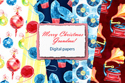 Grandma Christmas digital papers