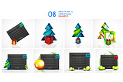 Set vector Christmas web banners and