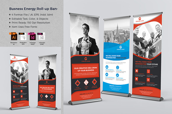 Corporate Roll-up Banners in Flyer Templates - product preview 3