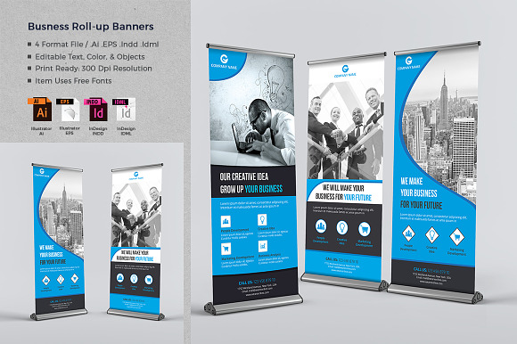 Business Roll-up Banners in Flyer Templates - product preview 3