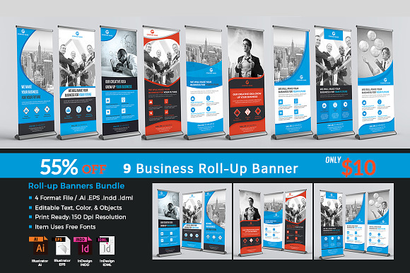 Business Roll-up Banners Bundle in Flyer Templates - product preview 9