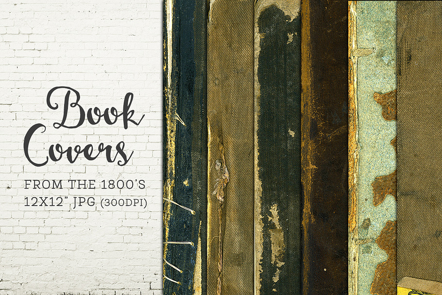 Old Worn Book Covers Digital Paper
