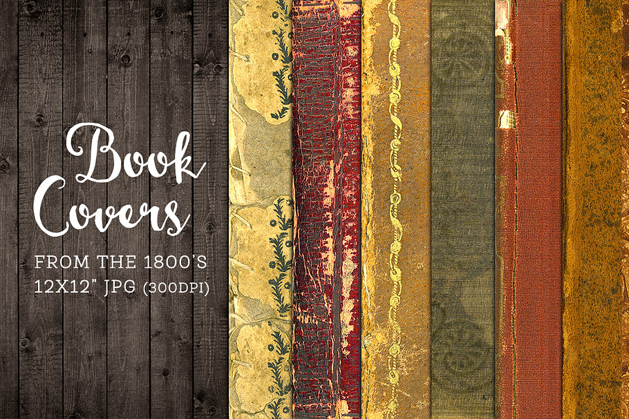 Old Worn Book Covers Digital Paper
