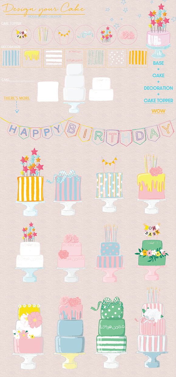 Party Mood Board Creator in Illustrations - product preview 3