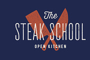 Meat logo. Logo for Steak School