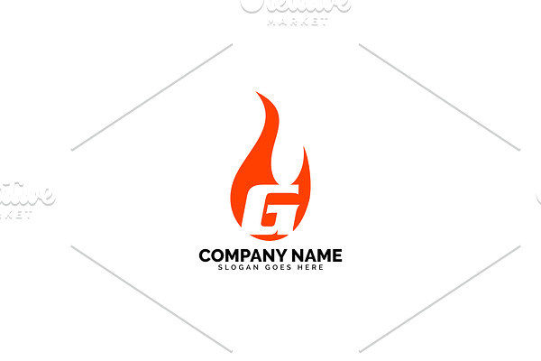 g letter flame logo