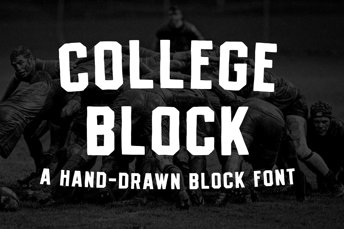 COLLEGE BLOCK—A Vintage Block Font in Block Fonts - product preview 8