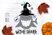 Witch Shark Funny Halloween Design