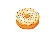 Illustration of glaze donut with