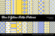 Blue And Yellow Retro Digital Papers